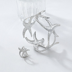 Платина Наборы из браслетов и колец из сплава «морская звезда» для женщин, платина, кольца: внутренний диаметр: 21 mm