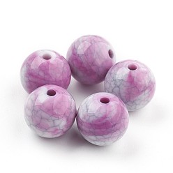 Орхидея Бисера треск акриловые, бусы из искусственного камня, круглые, сиреневые, 11~11.5 мм, Отверстие : 2 мм , около 520 шт / 500 г