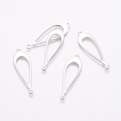 Платина Покрытие стойки латунные соединители звеньев, слеза, платина, 30x9.5x1 мм, отверстие : 1.2 мм