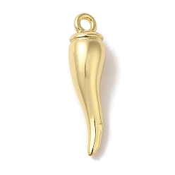 Настоящее золото 18K Стойки обшивки латунные подвески, без кадмия и без свинца, долговечный, формы чили, реальный 18 k позолоченный, 17x4.5 мм, отверстие : 1.4 мм