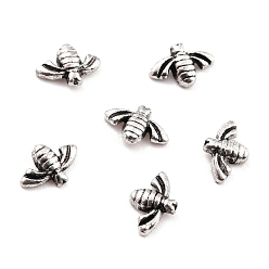 Античное Серебро Сплав кабошонов, 3 d bee, ногтей декоративные аксессуары, античное серебро, 3.5x5.5x1 мм