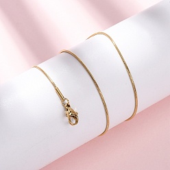 Настоящее золото 14K 1мм 304 ожерелья из круглой цепочки-змейки из нержавеющей стали, реальный 14 k позолоченный, 16.93 дюйм (43 см)