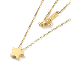 Golden Star Pendant Necklaces, with 304 Stainless Steel Cable Chains, Golden, 15.63 inch(39.7cm)