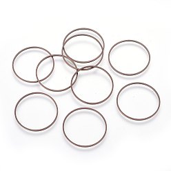 Red Copper Brass Linking Rings, Nickel Free, Red Copper, 25x0.7~1mm