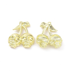 Light Gold Rack Plating Alloy Pendants, Cadmium Free & Lead Free, Skull, Light Gold, 31.5x28x7mm, Hole: 1.8mm
