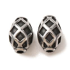 Stainless Steel Color 304 Stainless Steel Beads, Bicone with Rhombus, Stainless Steel Color, 11x8mm, Hole: 2mm