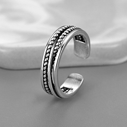 Античное Серебро Латунные манжеты для мужчин, античное серебро, внутренний диаметр: регулируемый