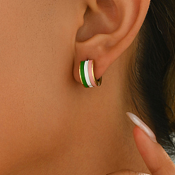 Золотой 201 серьги-кольца из нержавеющей стали в полоску, золотые, 15x15 мм