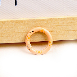 Персиковый Слойка Кольца пружинных затворов, окрашенные распылением железной эмали, кольцо, розовые, 25 мм