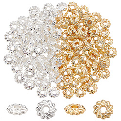 (52) Непрозрачная лаванда 120шт 2 цвета стойка покрытие сплав бусины, долговечный, без кадмия и без свинца, цветок, разноцветные, 5x1.5 мм, отверстие : 1.2 мм, 60 шт / цвет