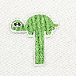 Letter T Computerized Embroidery Cloth Iron on/Sew on Patches, Costume Accessories, Appliques, Letter, Light Green, Letter.T, 42x41mm