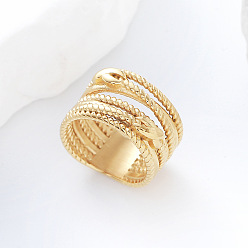 Золотой 304 Кольца из витой проволоки из нержавеющей стали, золотые, размер США 8 (18.1 мм)