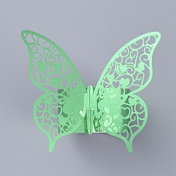 Light Green Butterfly Paper Napkin Rings, for Weddings Party Serviette Table Decoration, Light Green, 6.7x21.3x0.03cm, Roll: 4.5cm