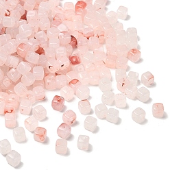 Pink Прозрачные акриловые бусины, кубические, розовые, 6x6x6.5 мм, отверстие : 1.5 мм, Около 1900~1945 шт / 500 г