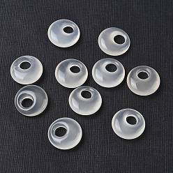 Natural Agate Natural White Agate Pendants, Flat Round Charms, 13.5~14x4~4.5mm, Hole: 4.5~5mm
