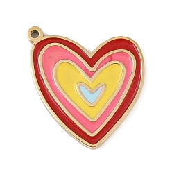 Сердце 304 подвески из нержавеющей стали, с эмалью, золотые, сердце, 16x14.5x1.5 мм, отверстие : 0.8 мм