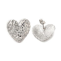 Нержавеющая Сталь Цвет Не тускнеющие 304 серьги-гвоздики из нержавеющей стали, украшения для женщин, сердце, цвет нержавеющей стали, 22x22 мм