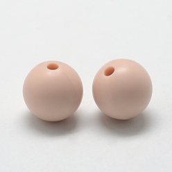 PeachPuff Food Grade Eco-Friendly Silicone Beads, Round, PeachPuff, 12mm, Hole: 2mm