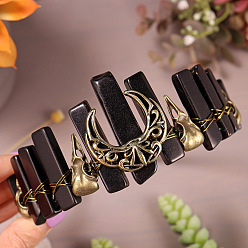 Обсидиан Ободки для волос из натурального обсидиана, корона для волос, для женщин девушек, 270x180x30 мм