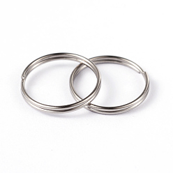 Stainless Steel Color 304 Stainless Steel Split Rings, Double Loops Jump Rings, Stainless Steel Color, 15x1.8mm
