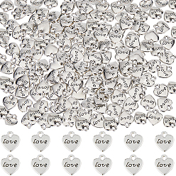 Античное Серебро 200Шармы из сплава в тибетском стиле, без свинца и без кадмия, сердце со словом "love", античное серебро, 11x10x1.5 мм, отверстие : 1.5 мм