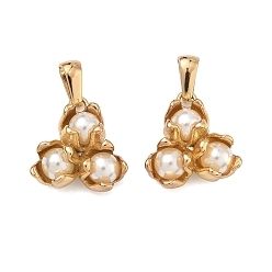 Золотой 304 подвески из нержавеющей стали и АБС-пластика с имитацией жемчуга, , золотые, 19x17.5x9 мм, отверстие : 5.5x2 мм