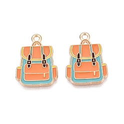 Bag Подвески из сплава и эмали на тему путешествий, золотой свет, прелести мешков, 22x16x1 мм, отверстие : 1.8 мм