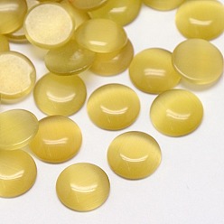 Светло-хаки Кабошоны кошачьего глаза, полукруглый, светлый хаки, 8x3 мм
