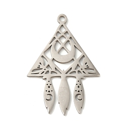 Stainless Steel Color Non-Tarnish 201 Stainless Steel Pendants, Triangle Rocket Pendant, Stainless Steel Color, 30x20.5x1mm, Hole: 1.6mm