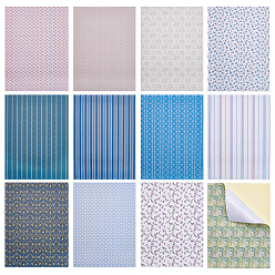 (52) Непрозрачная лаванда 12 простыни 12 стили мини кукольный домик гостиная спальня обои, лист декоративных наклеек для кукольного домика, разноцветные, 297~298x210x0.2 мм, 1 лист / стиль