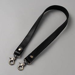 Черный Кожаные ремни для сумок, с поворотными застежками цвета античной бронзы, чёрные, 60x2.05x1.05 см