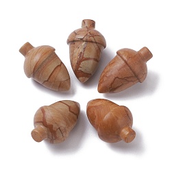 Пейзажный Джаспер Естественного изображения яшмы, нет отверстий / незавершенного, для проволоки завернутые кулон решений, фундук, 27.5~30x18~19.5 мм