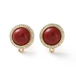 Золотой Латунь микро проложить кубические серьги из циркония, с синтетическим драгоценным камнем, долговечный, стойки покрытие, золотые, 20x17x20 мм, отверстие : 1.5 мм, штифты : 1x12 мм