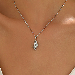 Нержавеющая Сталь Цвет Океан 304 подвеска в форме раковины из нержавеющей стали для женщин, без потускнения, цвет нержавеющей стали, 15.85 дюйм (40.25 см)