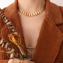 Золотой 201 из нержавеющей стали овальной звено цепи ожерелья, золотые, 15.75 дюйм (40 см)