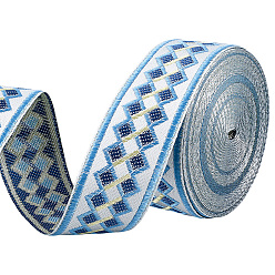 Темно-Синий 12м полиэстеровых лент, жаккардовая лента, тирольская лента, аксессуары для одежды, темно-синий, 1-3/8 дюйм (35 мм)