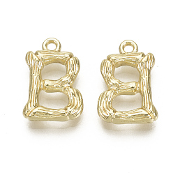 Letter B Подвески из сплава , без кадмия, без никеля и без свинца, бамбуковая буквица, реальный 18 k позолоченный, letter.b, b: 16.5x11x3 мм, отверстие : 1.5 мм