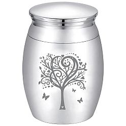 Tree of Life Урна для кремации из сплава, с одноразовыми столовыми ложками, ткань для полировки серебра и бархатные упаковочные мешочки, древо жизни, 40.5x30 мм