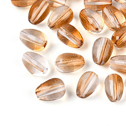 Перу Выпечка расписные прозрачные стеклянные бусины, слеза, Перу, 9x6 мм, отверстие : 1.2 мм, Около 2325 шт / 1000 г