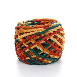 Оранжево-Красный Хлопчатобумажная пряжа, бархатные хлопковые нитки для ручного вязания, для детского свитера, шарфа, ткани, рукоделия, ремесла, сегмент окрашенный, оранжево-красный, 7 мм