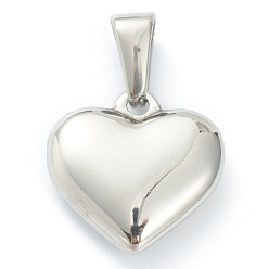 Letter L 304 Stainless Steel Pendants, Heart with Black Letter, Stainless Steel Color, Letter.L, 16x16x4.5mm, Hole: 7x3mm