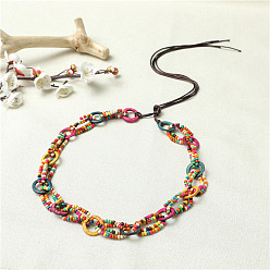 Barrel Цепочки для талии и живота в стиле бохо из искусственной кожи с цветным узором из кокоса для женщин, баррель, 1700 мм