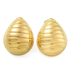 Золотой Ионное покрытие (ip) 304 серьги-гвоздики из нержавеющей стали для женщин, слеза, золотые, 19.5x16 мм