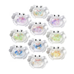 (52) Непрозрачная лаванда Светящиеся прозрачные акриловые подвески, краб, разноцветные, 20x29.5x9 мм, отверстие : 1.8 мм