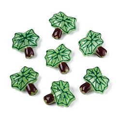 Средний Морско-зеленый Эмалевые бусины ручной работы в технике лэмпворк, дерево, средний морской зеленый, 20~21x20~21.1x8.9~9.2 мм, отверстие : 0.9~1.2 мм