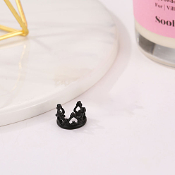 Черный Сплав манжеты серьги, корона, чёрные, 12 мм