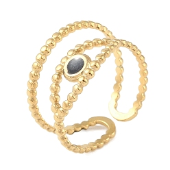 Настоящее золото 18K Ионное покрытие (ip) 304 эмалированные кольца на манжетах из нержавеющей стали, кольца с открытыми глазами для женщин, реальный 18 k позолоченный, 12.5 мм