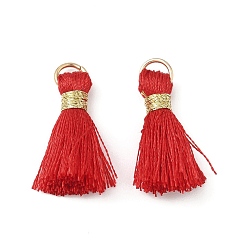 (123L) Белый крем непрозрачный блеск Подвески из полиэстера, кистями, С золотыми железными кольцами, огнеупорный кирпич, 23~25x14~20x7~10 мм, отверстие : 4.5 мм