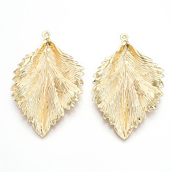 Золотой Стойка металлическая обшивка большие подвески, лист, без кадмия, без никеля и без свинца, золотые, 63x43x6 мм, отверстие : 1.6 мм