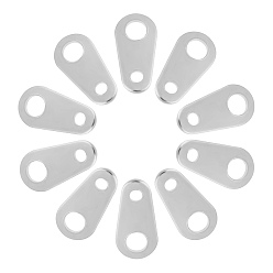 Stainless Steel Color 304 Stainless Steel Chain Tabs, Chain Extender Connectors, Stainless Steel Color, 8x4x0.4mm, Hole: 1mm, 200pcs/box